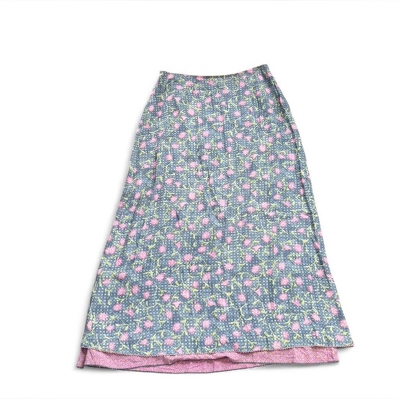 Sigrid Olsen Dresses & Skirts - Vintage floral skirt in blue with lavender and green floral print